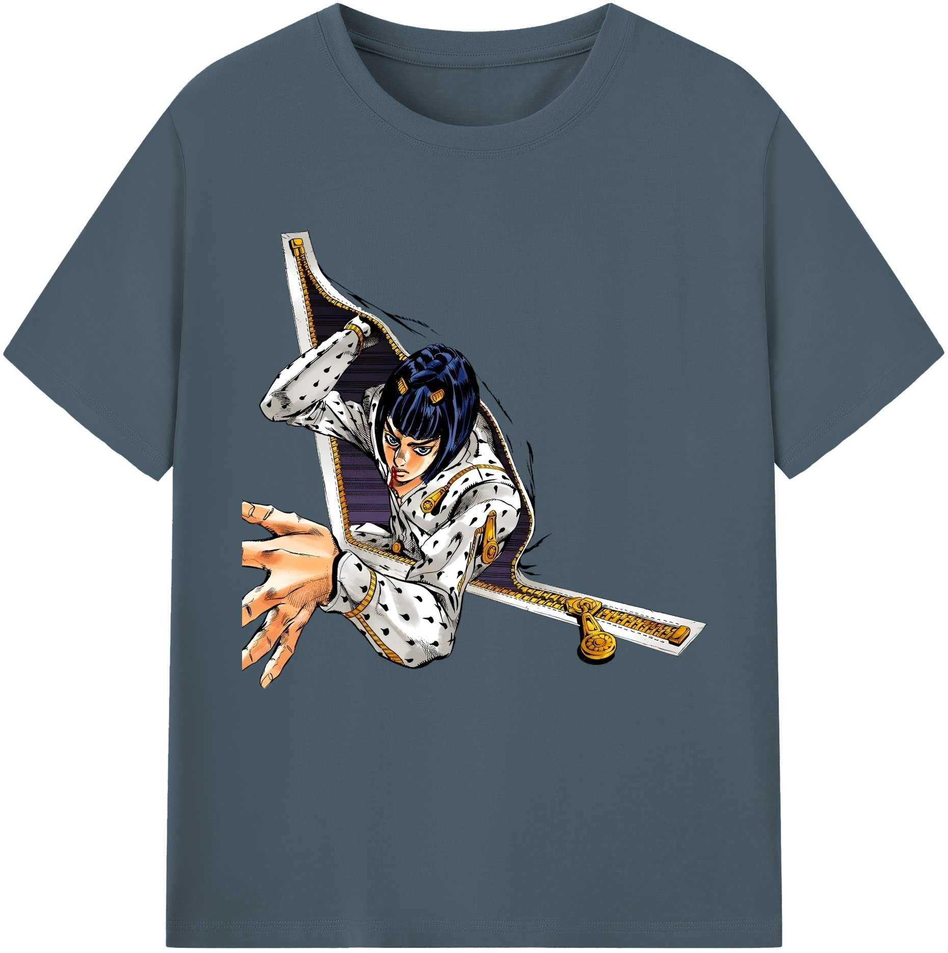 （画像用） ジョジョの奇妙な冒険 ブローノ?ブチャラティ JoJo's Bizarre Adventure Bruno Bucciarati 綿100％半袖Tシャツ（フロントプリント）